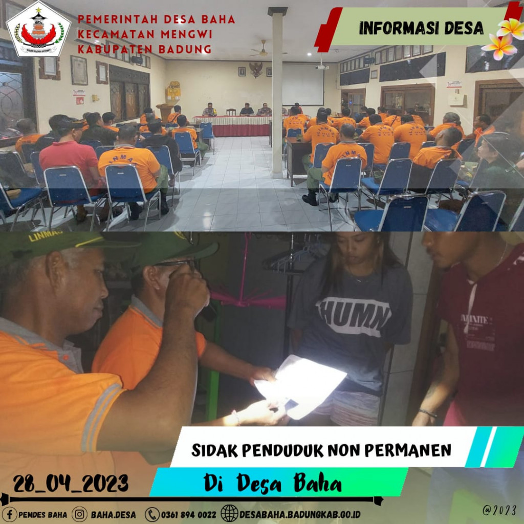 SIDAK PENDUDUK NON PERMANEN DI DESA BAHA